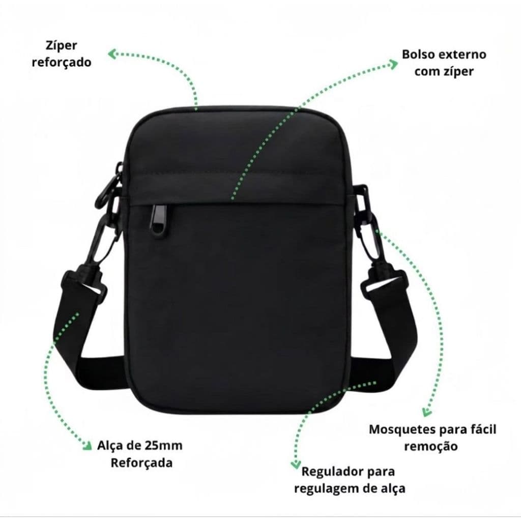 Shoulder Bag Pochete Transversal Unisex Mini Masculina e Feminina