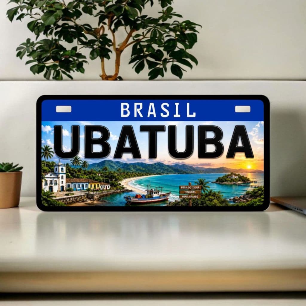 Ímã de Geladeira Ubatuba Resinado MDF Decoração Souvenir