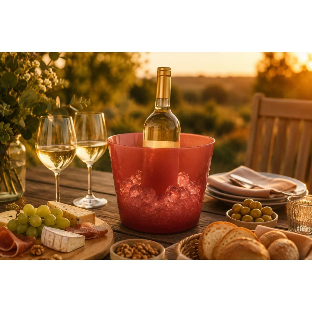 Balde de Gelo com separação entre a garrafa e gelo . Vinho . LiloHome