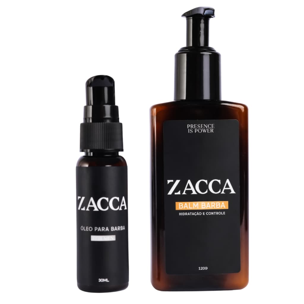 Kit Barbar Balm E Oleo Hidratação E Controle Antifrizz Zacca