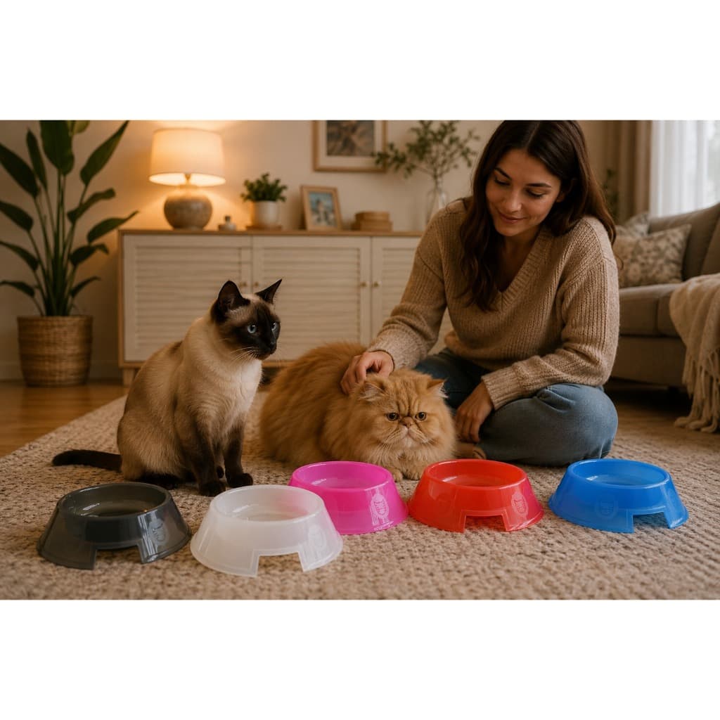 Comedouro ou Bebedouro para Gatos - 150ml. Leve, Prátco e Higiênico. Cores