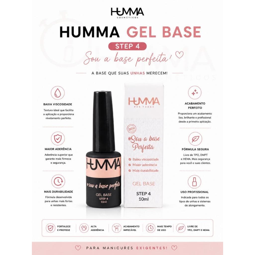 Gel Base para Alongamento de Unha - Humma 10 ml