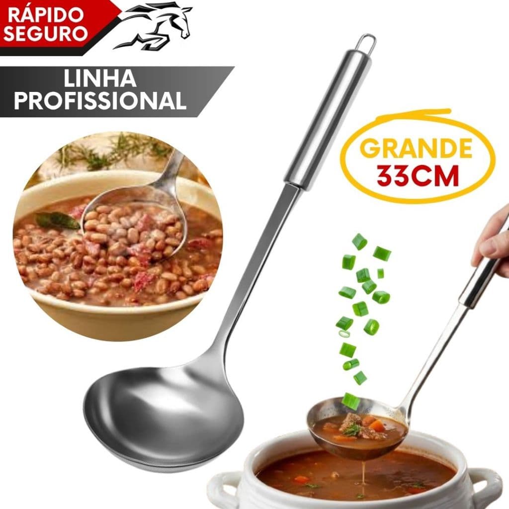 Concha de Inox para Feijão Feijoada Caldos Sopas Molho Canjica Festa Junina Quentão