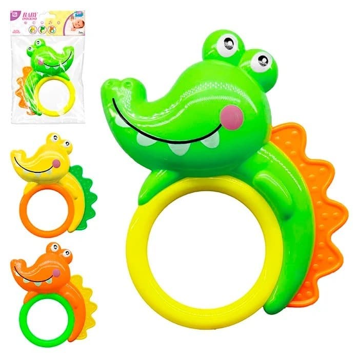 Chocalho baby crocodilo sort 14cm