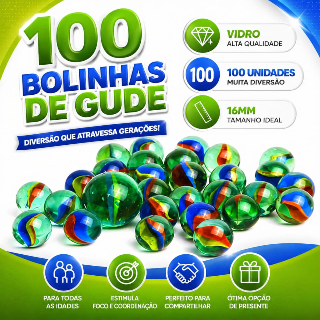 Kit 100 Gude América Clássica Bolinha Bolica fubeca Peteca Birosca Vidro Escalda pés Retrô Aquário Decoração