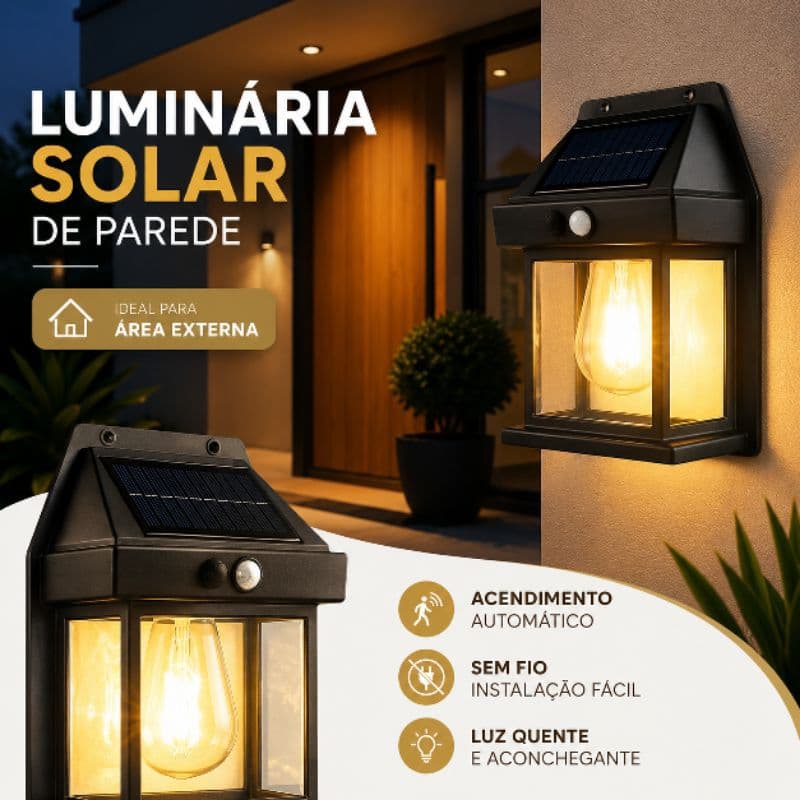 Luminária Solar LED com Sensor de Movimento