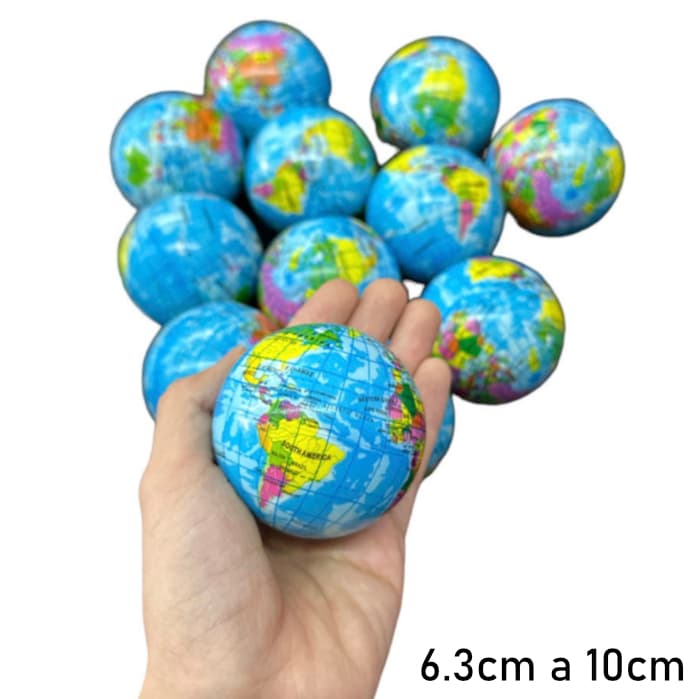 Kit 12 Bolas Antiestresse Para Exercícios Massageadoras Mapa/Bolas Esportivas Squeeze Macio Espuma Brinquedo PU