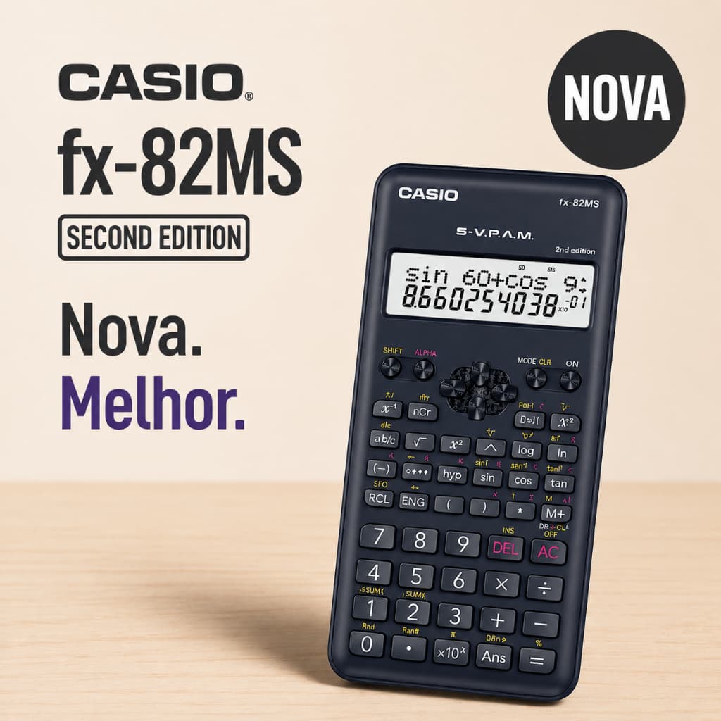 Calculadora Cientifica Casio 12 Dígitos Preta - FX-82MS-2-W4-DH