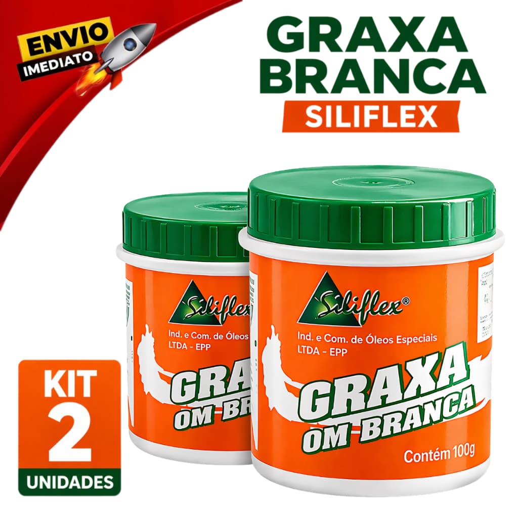 Graxa Branca Siliflex Lubrificação Para Maquina de Costura Bicicleta Dobradiças Rolamentos