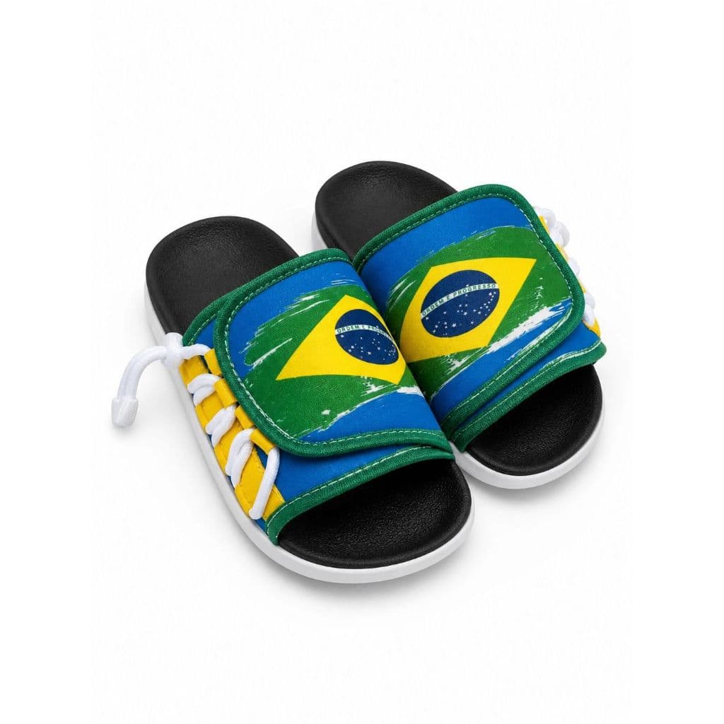 Chinelo do brasil Sandália Slide Asuna 2 Infantil  Unissex Confortável Futebol