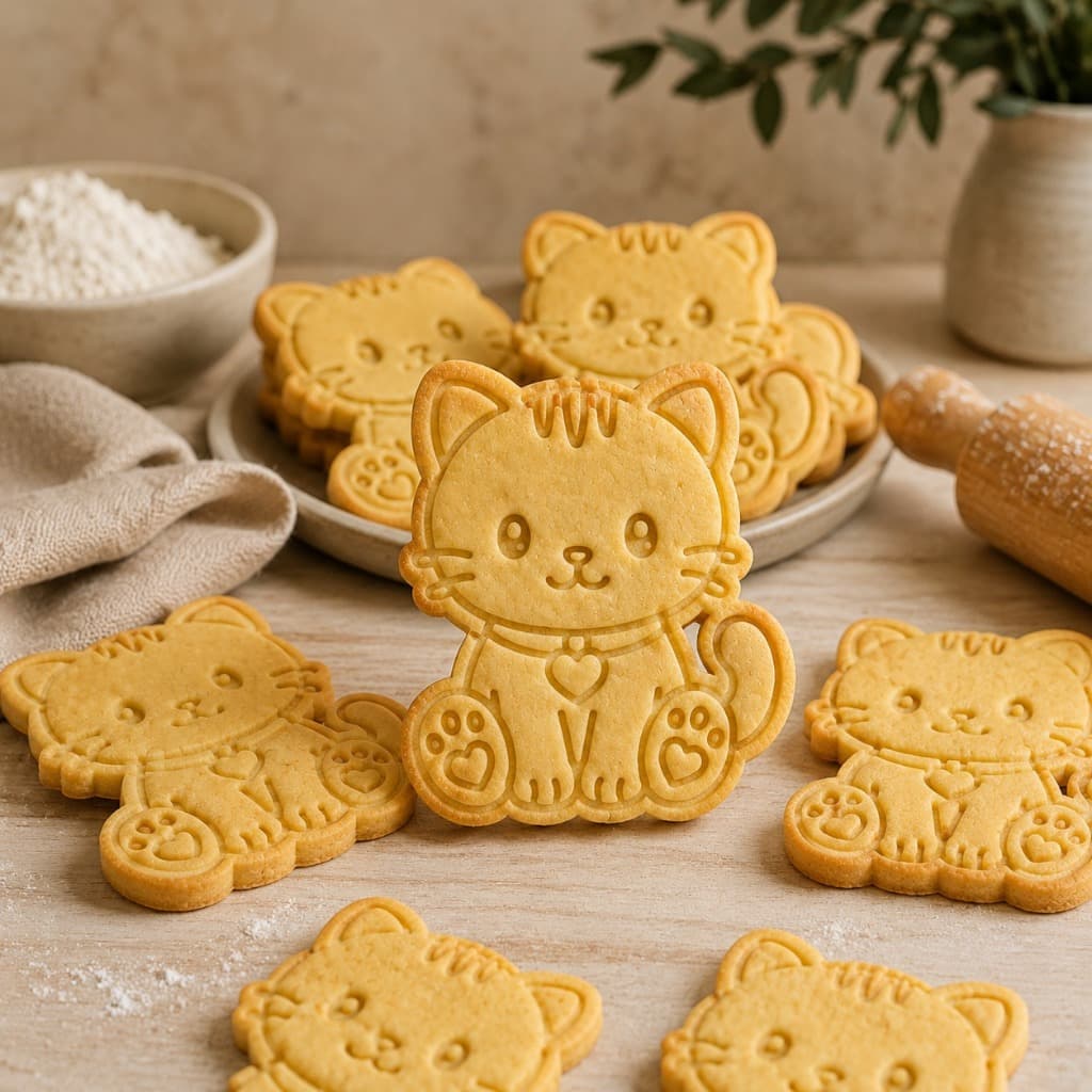 Cortador + Carimbo Gato e Cachorro Divertido Biscoito Pasta Americana Confeitaria Artesanato Biscuit
