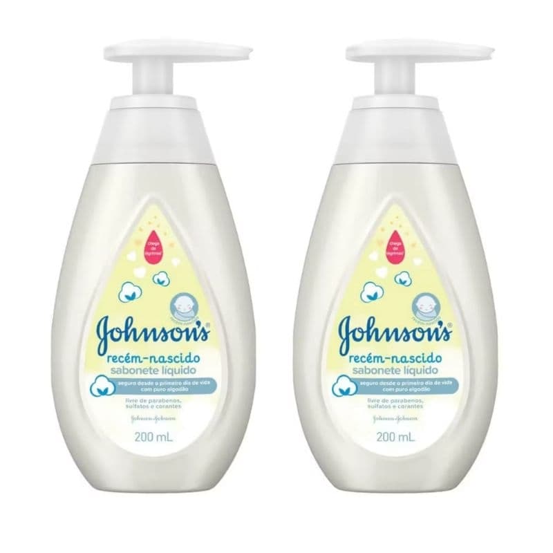 Kit 2 Johnson's Baby Sabonete Líquido Recém Nascido, 200ml