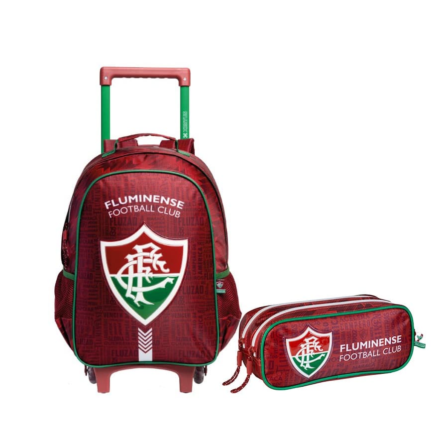 Kit Mochila G Rodas Fluminense Xeryus Estojo Original Time alça de costas