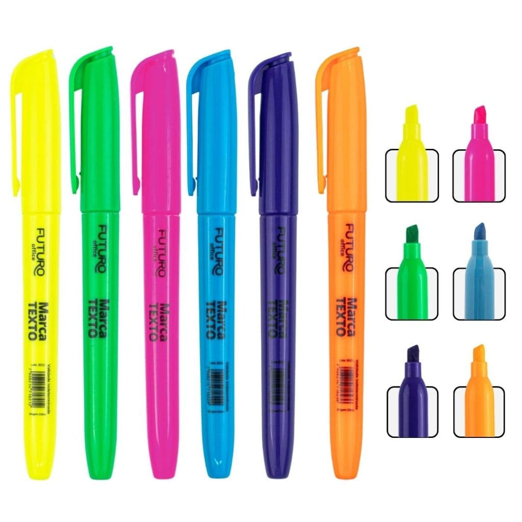 Kit 3 Unidades Marca Texto Caneta Uso Diário Para Organização Cores Variadas