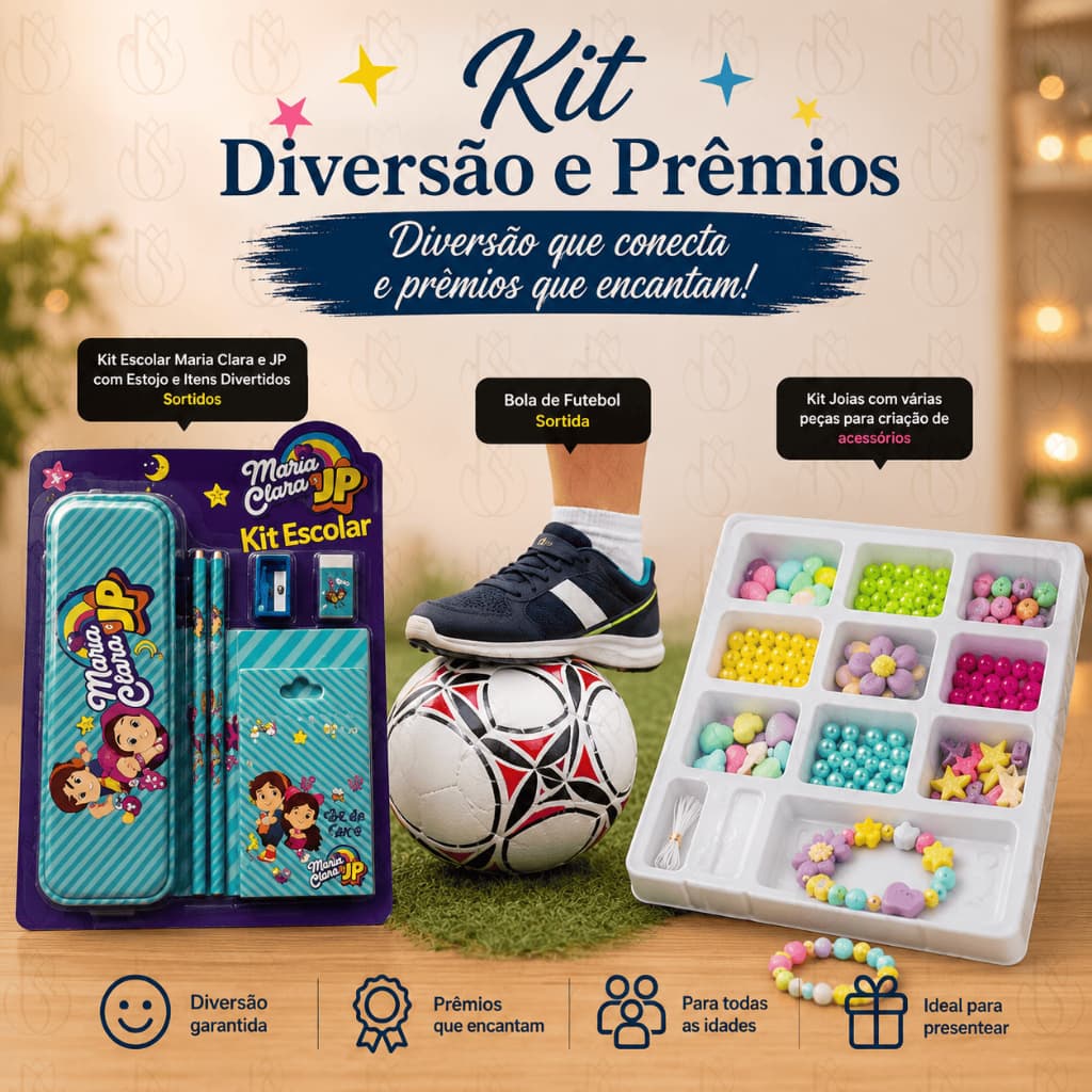 Kit Brinde e Lembrancinha de São João Festa Junina Julina Inverno Frio Bola Miçanga Escolar Estojo