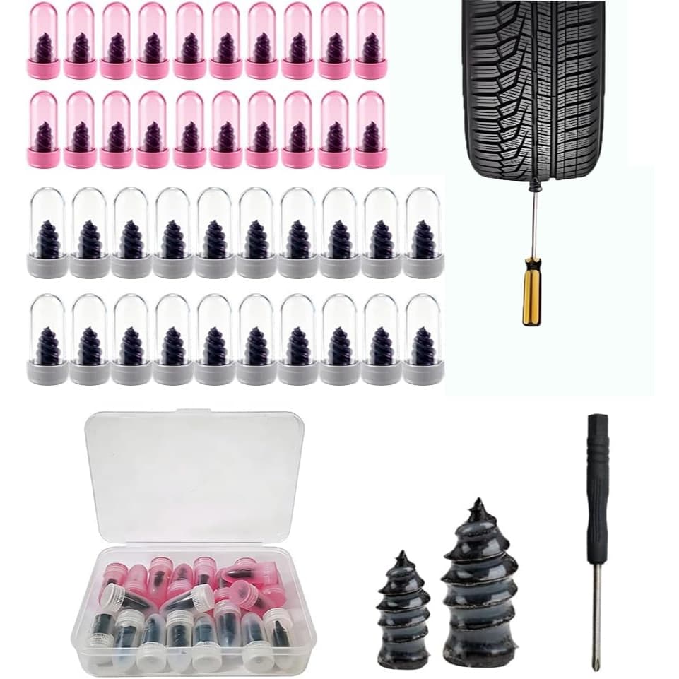 Kit 40 unidades parafuso para reparo rápido de pneu furado