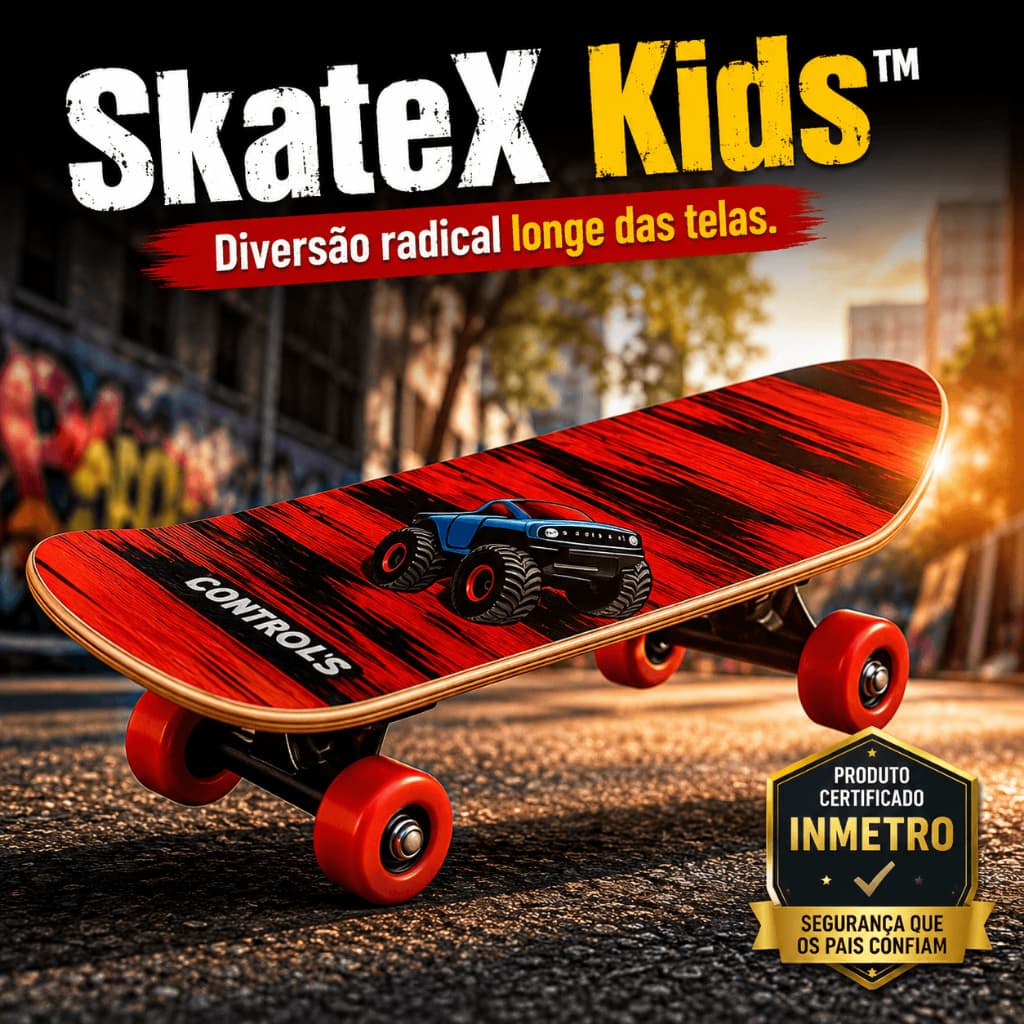 Skate Infantil Criança Radical Mini Skate Resistente Estampado Colorido Com INMETRO