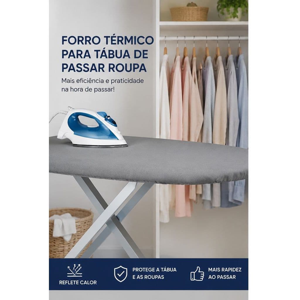 Forro Térmico Para Tábua de Passar Com Espuma Reforçado Todos os Tamanhos