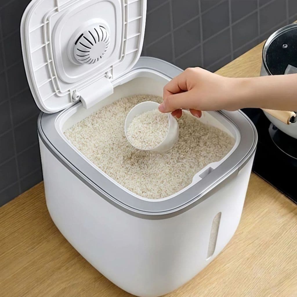 Pote Hermético 10kg Arroz Grãos Tampa Selada Anti Umidade