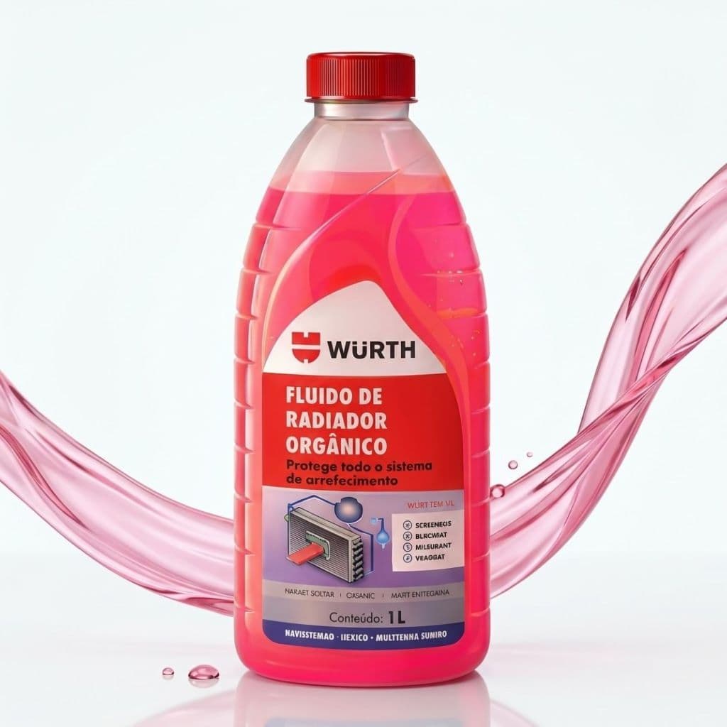 Aditivo para Radiador Orgânico Rosa Wurth 1L Pronto para Uso