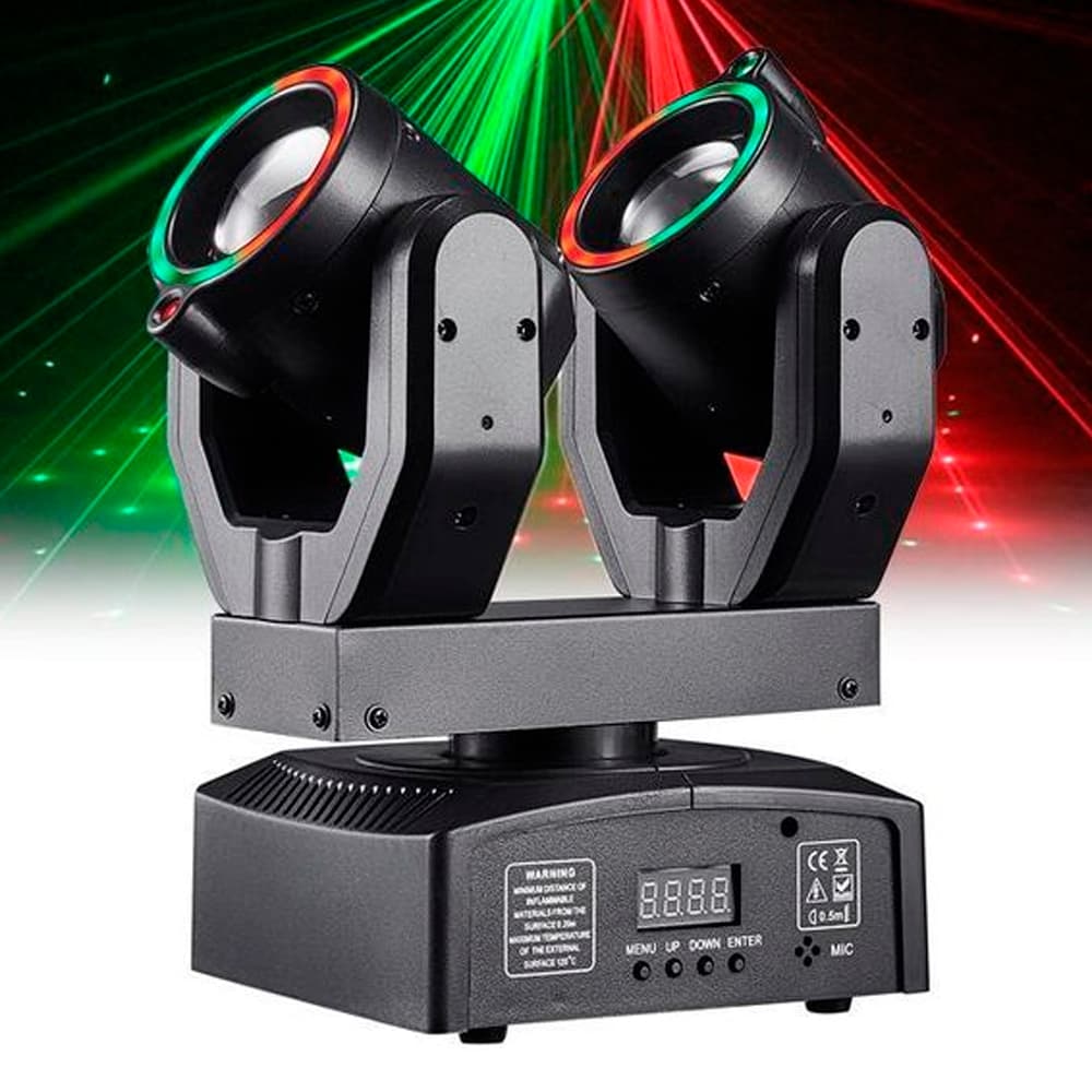 Moving Head Duplo Rgb 100w Cabeça Móvel Controle De Som Bivolt