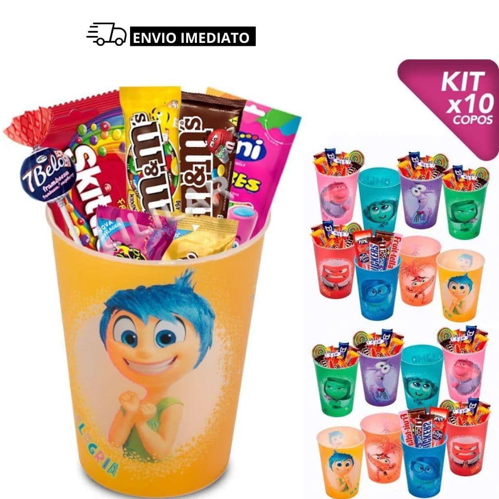 Plasutil 5 ou 10 Copos Infantil P|lastico Resistente Colorido 320ml Personagens