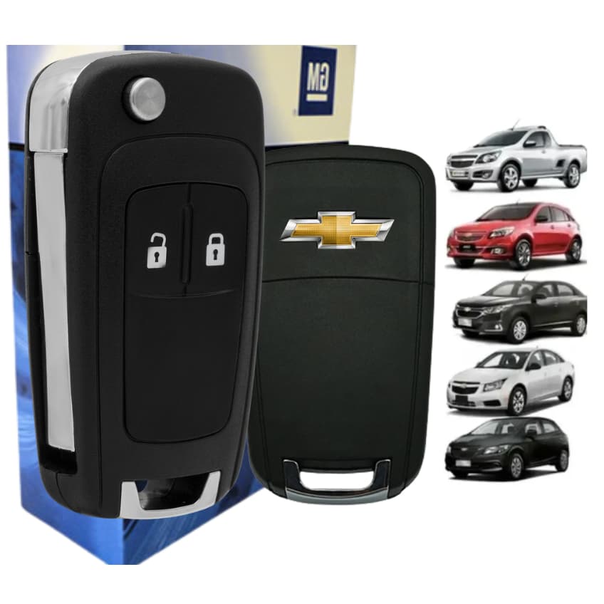 Chave Canivete S10 Montana Onix Chevrolet Gm Cruze Tracker Spin Capa Carcaça 2 Botões Compatível Gm