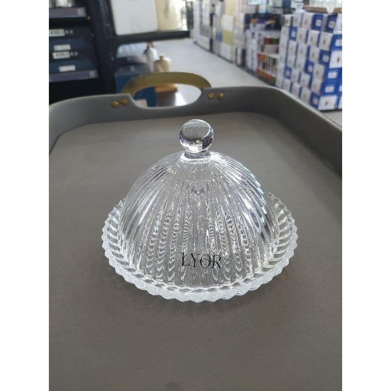 Queijeira com tampa renaissance cristal 14cm lyor imperdível