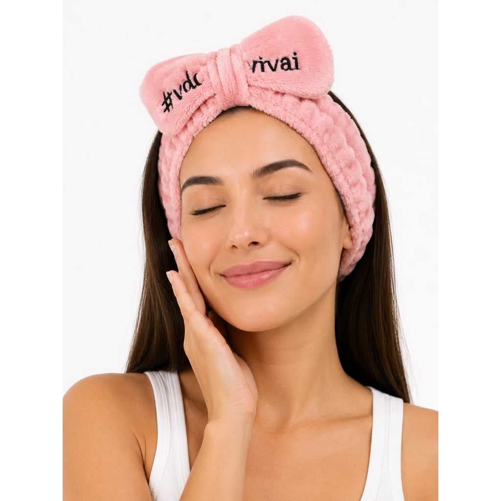 Vivai #vdc Tipo do produto: Faixa de cabelo / tiara para maquiagem e skincare/ Pelúcia macia com laço e a