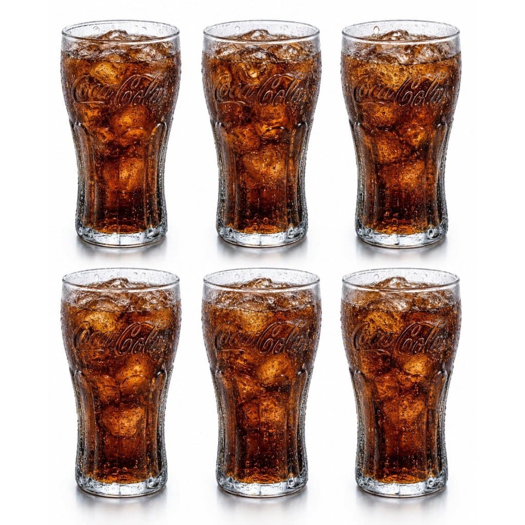 Jogo De Copos 6 unid Coca Cola 530ml Kit 6 Copos Plástico Grande Contour Cristal Copo Coca Cola