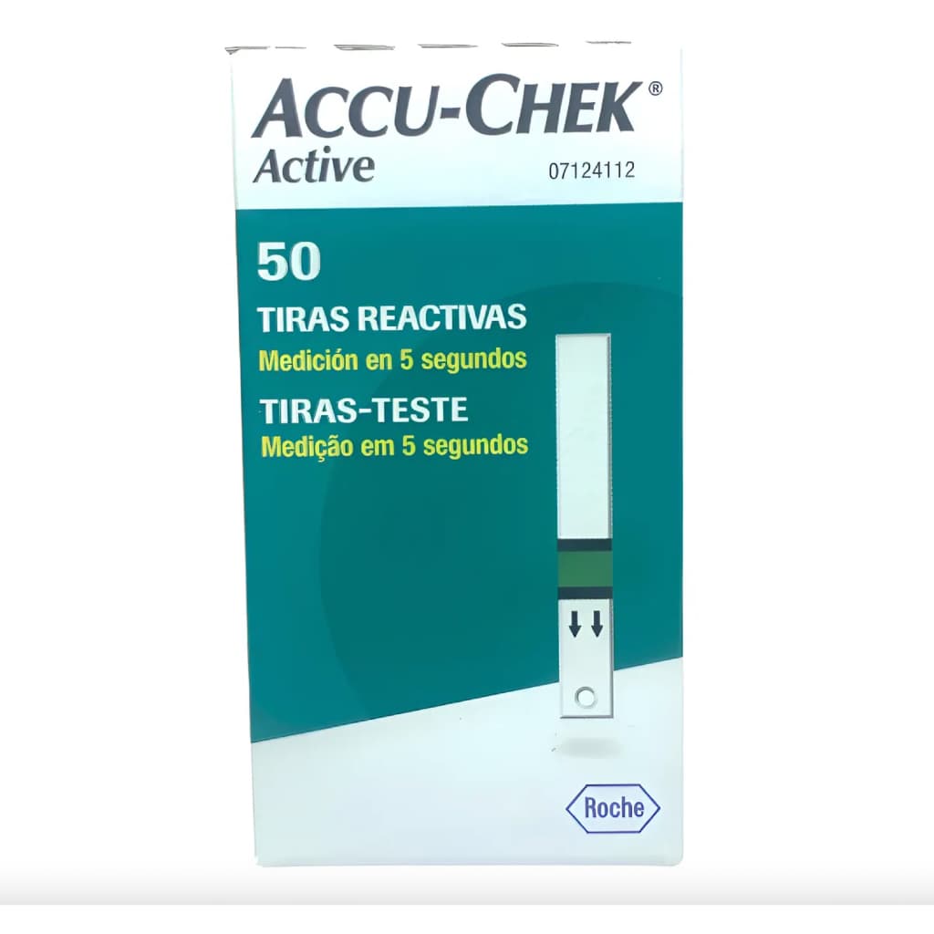 Tiras Accu Check Active Medidor Glicemia 50 Unidades - Roche