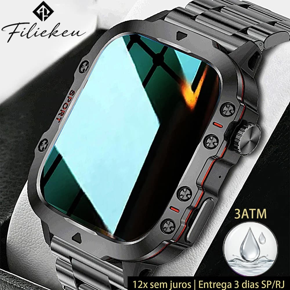 smartwatch relogio Bluetooth Monitor Cardíaco Modelo esportivo durável e à prova d'água tela IPS amplo ângulo