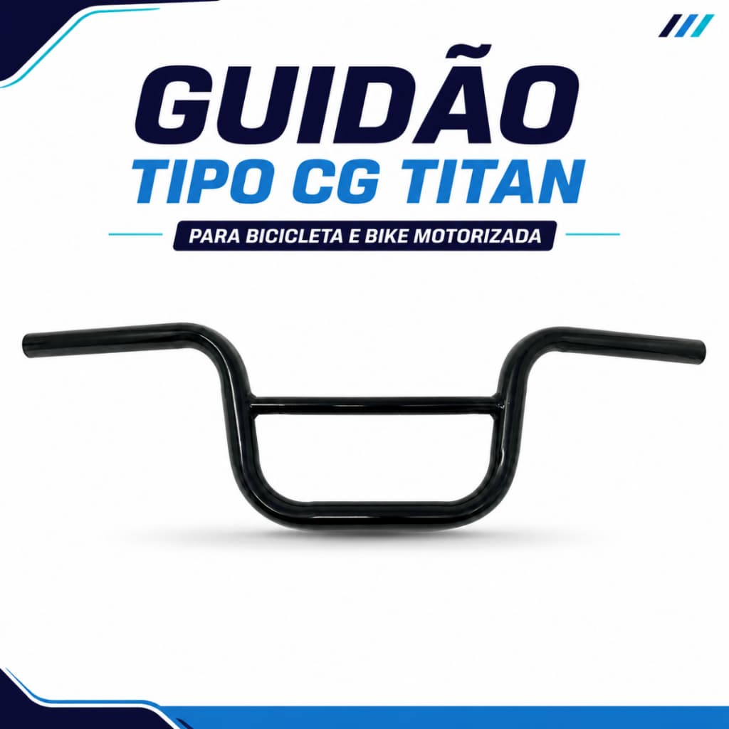 Guidão Com Barra Bicicleta Motorizada Aço Preto Aro 20 24 26 Universal