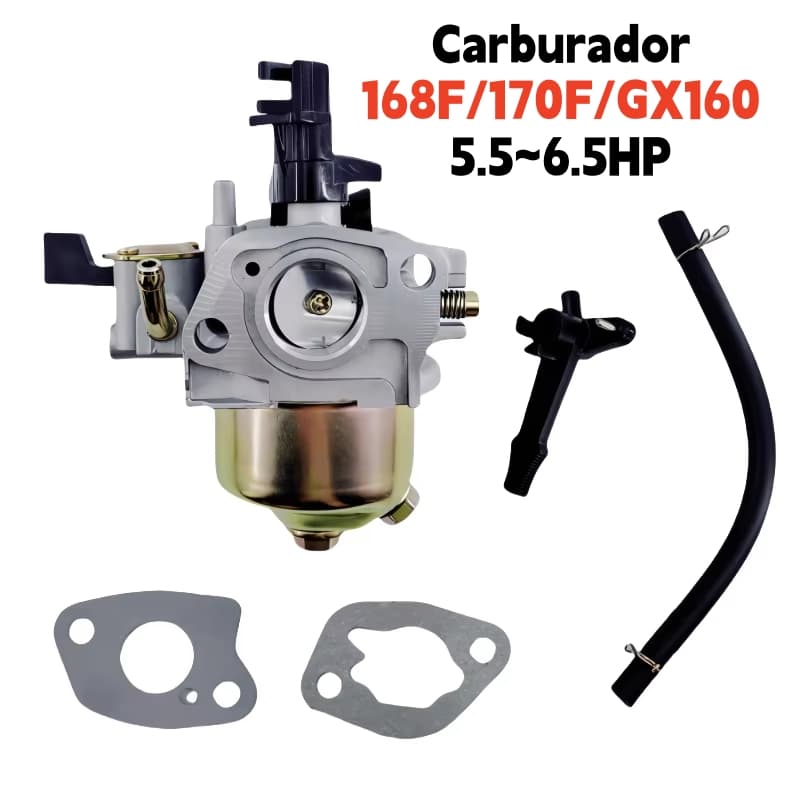 Carburador 5.5~6.5HP para 168F/170F/GX160  Moto, Bomba, Gerador (Sem Reservatório)