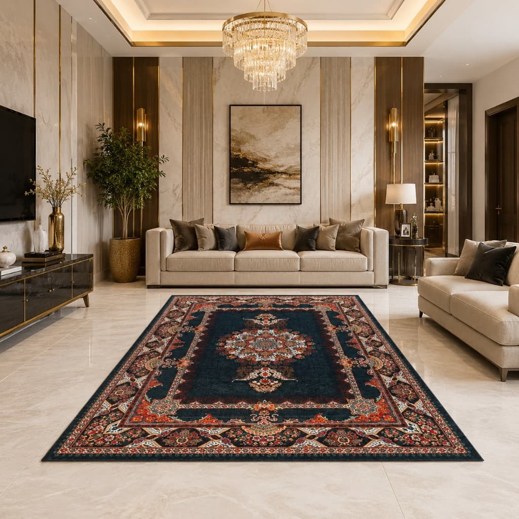 Tapete Belga Grande 3x2 Estilo Clássico Luxo Para Sala