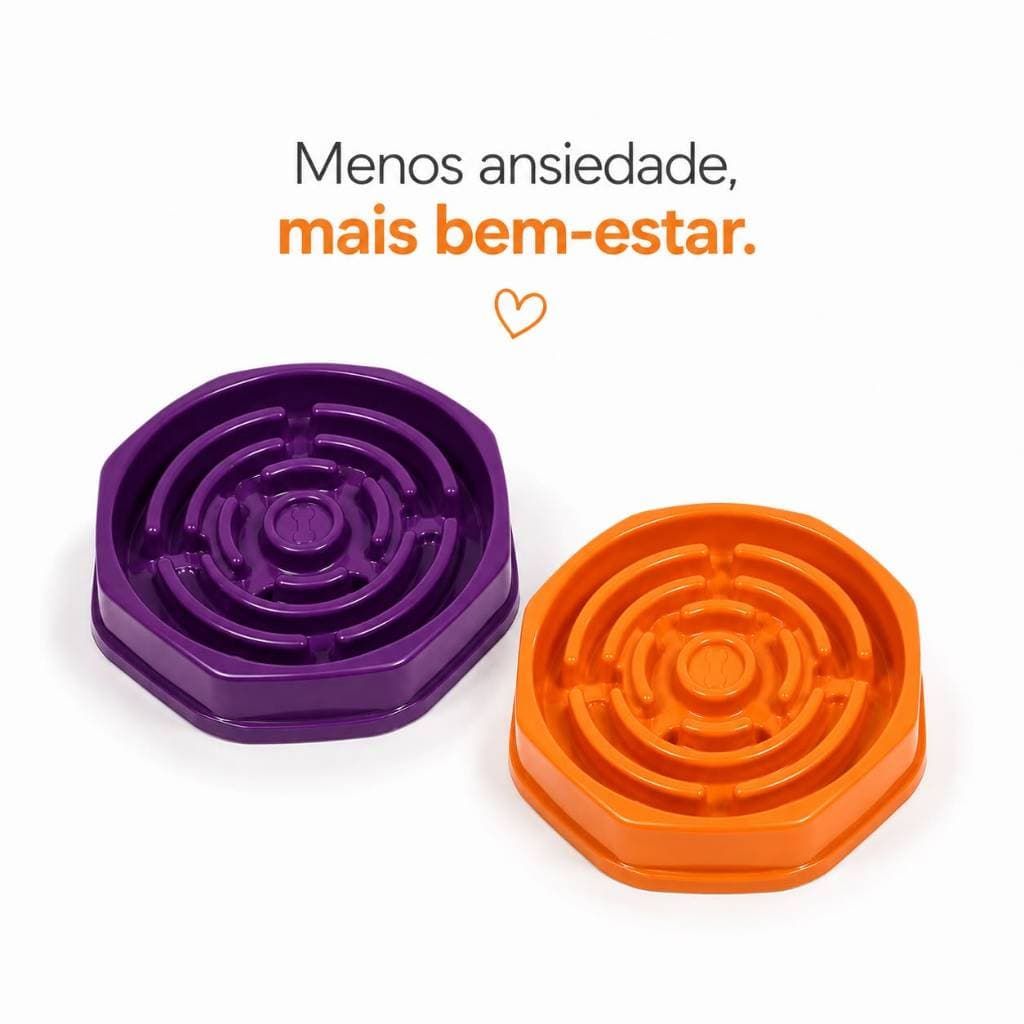 Comedouro Labirinto para Cachorro Lilás Alimentação Lenta Anti Ansiedade Pet Resistente pote para cães ansiosos