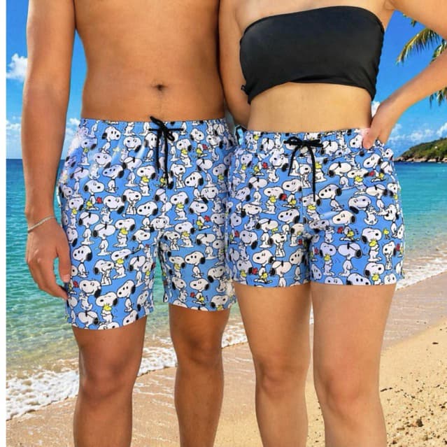 Short Casal praia Kit Mozão Piscina Tactel Mauricinho Verão Conjunto casal namorados Combinadinho shortinho feminino