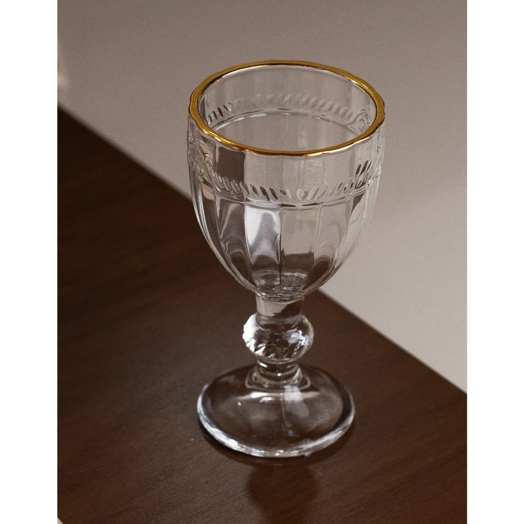 Lyor Taça de Licor de Cristal Ecológico com Fio de Ouro Imperial 50ml - Detalhes que Encantam