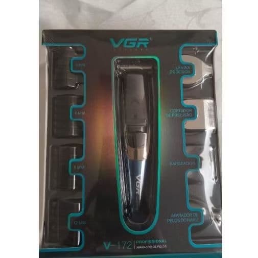 Maquininha para Barba Profissional VGR V-172 Recarregável 4 em 1