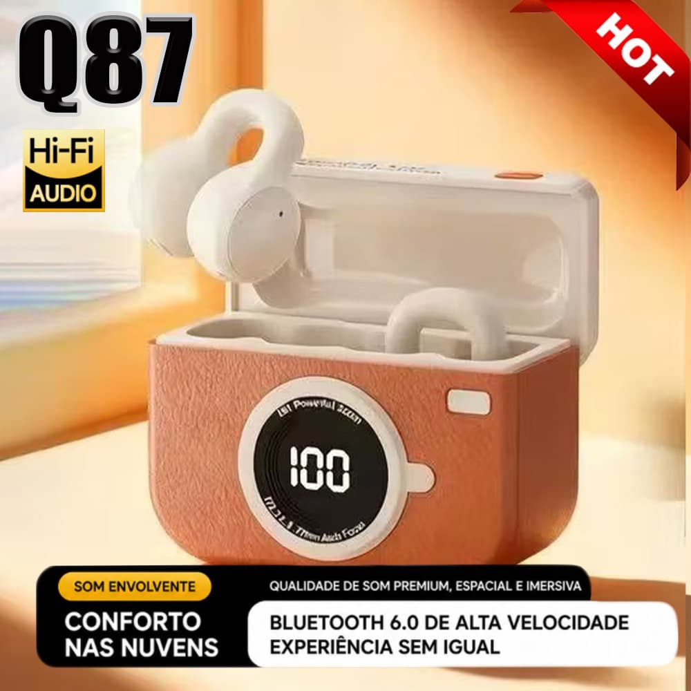 Q87 TWS Fones de ouvido Bluetooth sem fio com clipe confortáveis ​​e ideais para esportes
