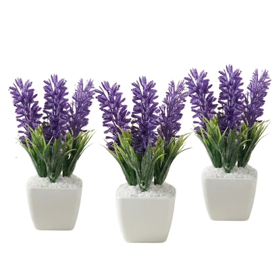 Planta Artificial Arranjo De Lavanda Decoração Kit 3 Flores