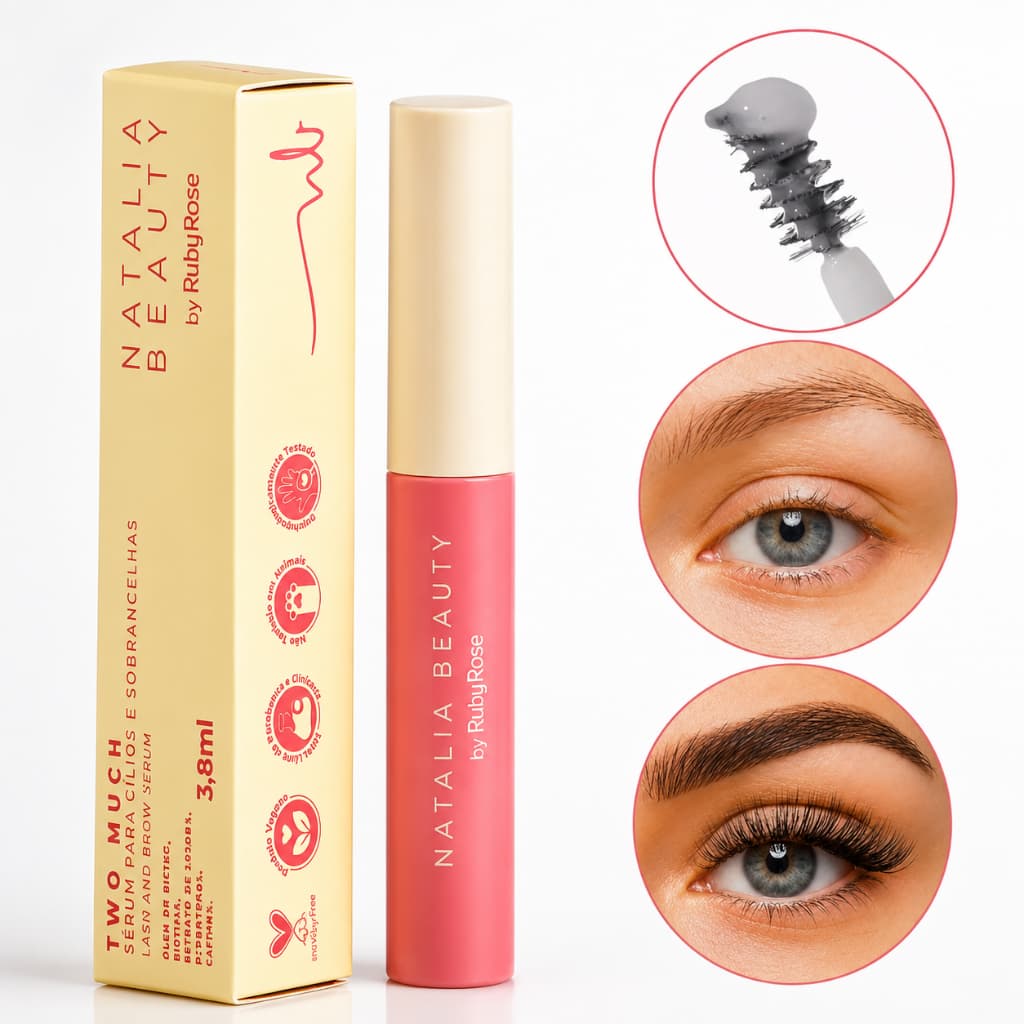 Sérum Two Much 2x1 para Cílios e Sobrancelhas - Natalia Beuty By Ruby Rose