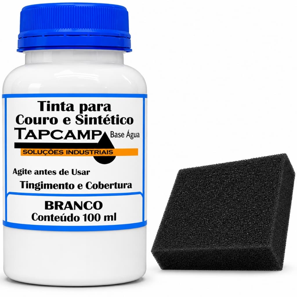 Tinta branco semi brilho para banco couro e sintéticos base agua 100ml