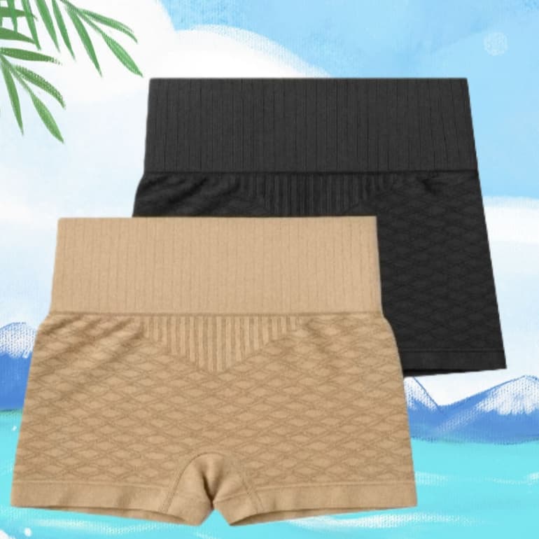 Kit Shortinho Poliamida Cueca Box Feminina Cintura Alta Empina Bumbum Cós Alto 10cm Compressão