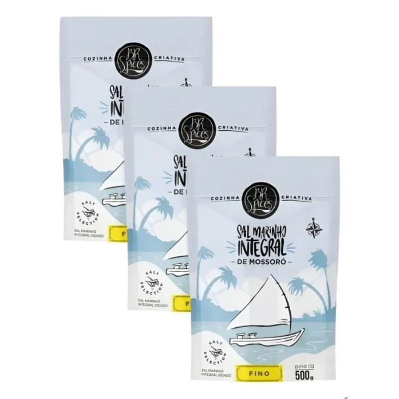 Kit Sal Marinho Integral Mossoró BR Spices - Natural, Puro e Rico em Minerais