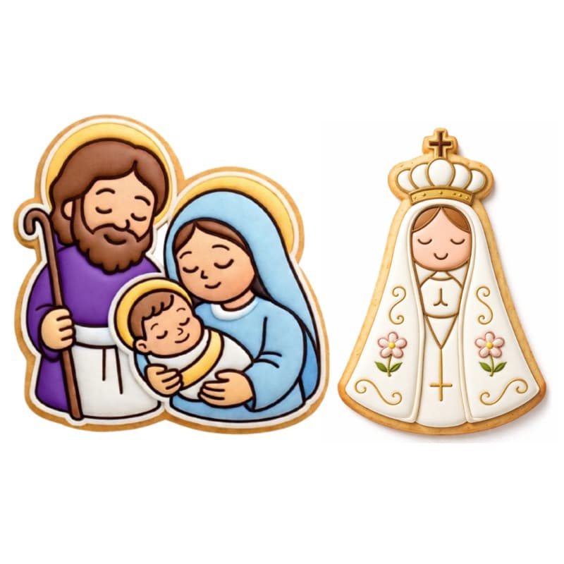 Cortador de Biscoito Religioso Nossa Senhora e Sagrada Família