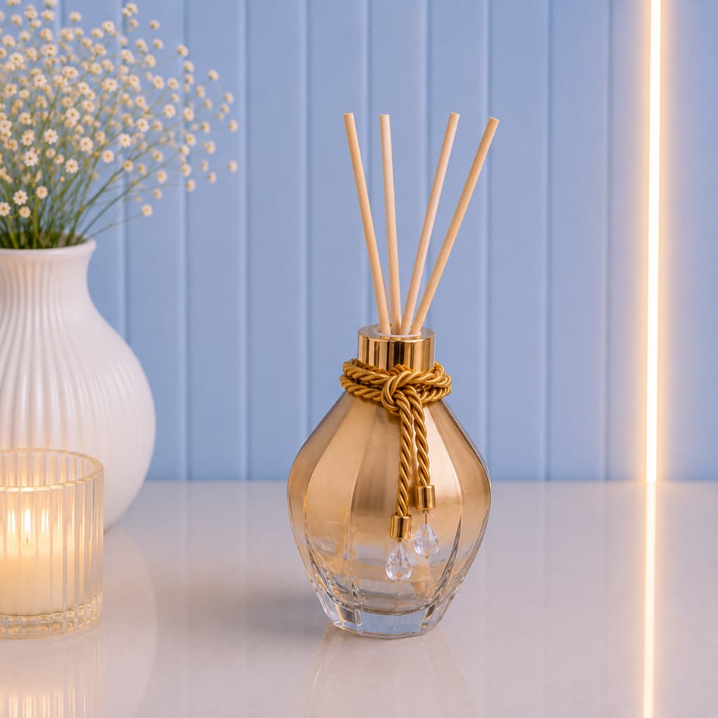 Aromatizador de Varetas Dourado/ Difusor de Ambiente Luxo