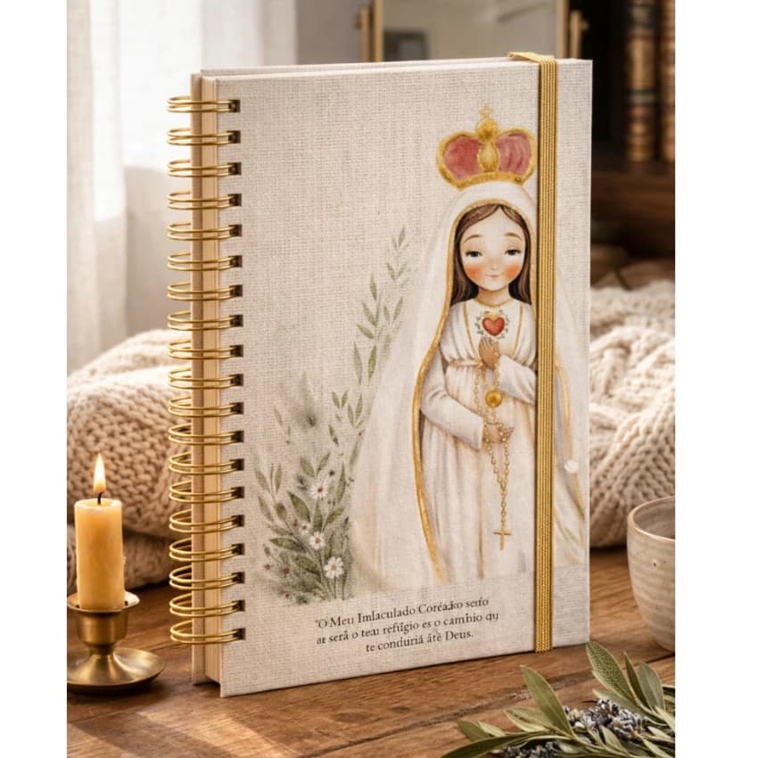 Caderno Católico Nossa Senhora (DasGraças/ Guadalupe/ Nazaré/ Aparecida/ Fátima) 5 Marias Devoção A5