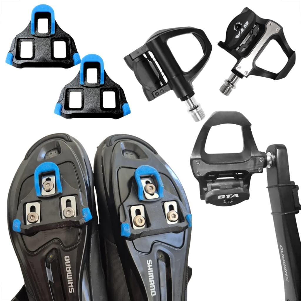 Pedal Clip Speed Road Alumínio Rolamento Selado Rx Bicicleta Com Tacos Spd Pedaleira