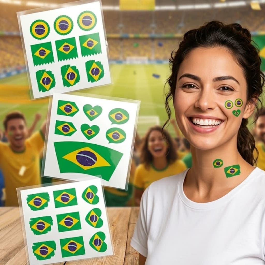 7 tatuagens temporarias tattoo brasil torcedor contra suor